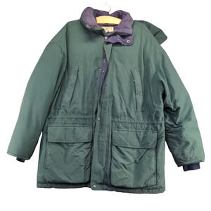 Eddie Bauer Men's Gore-Tex Goose Down Hooded Jacket Green Medium Ridge Line VTG